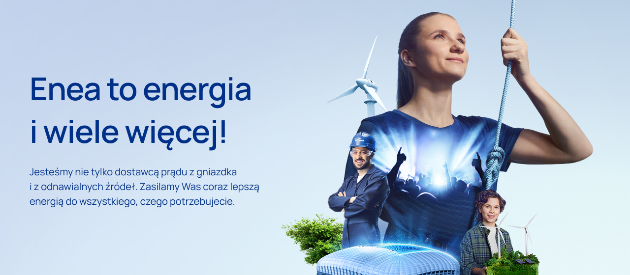 Enea to energia Zawodniczka w stroju Enea trzymająca rakietkę do tenisa stołowego